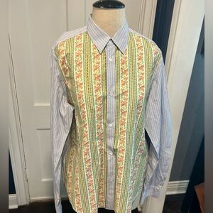 Junya Watanabe Multicolor Striped and Floral Dress Shirt